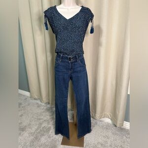 DR2 Blue Leopard Blouse Medium